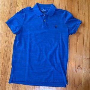 American Eagle Outfitters Core Flex Polo in Deep Blue
